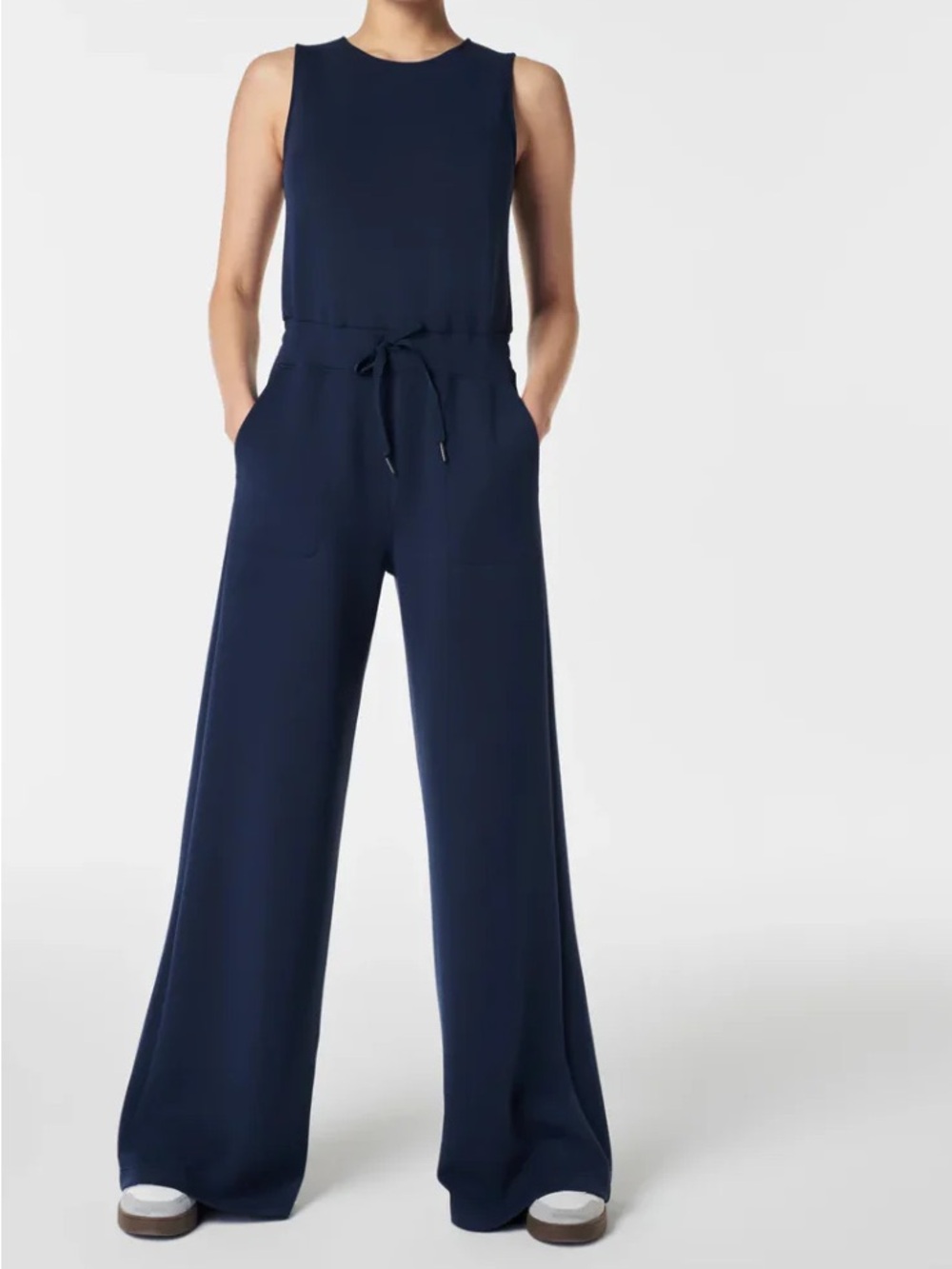 SPANX AirEssentials Sleeveless Wide-Leg Jumpsuit in Navy